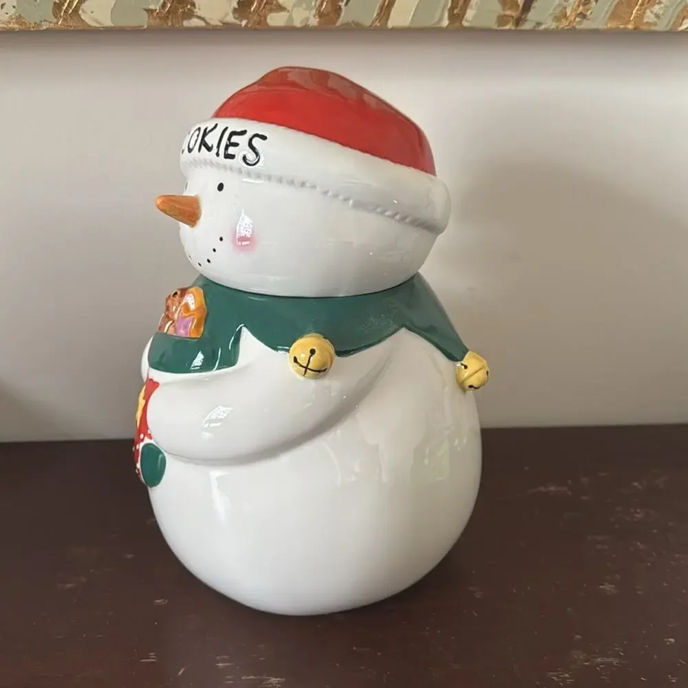 Hallmark | Snowman Cookie Jar- 2 Piece Set NWOT